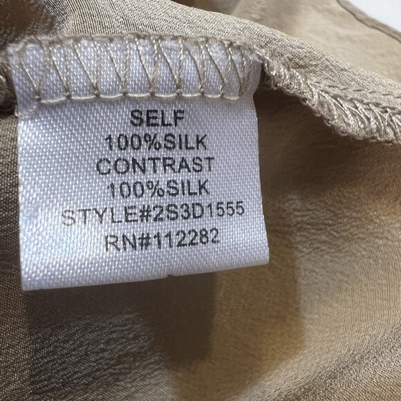 Greylin Melinda Silk Color Block Dress Green Tan Women’s M - Picture 7 of 12